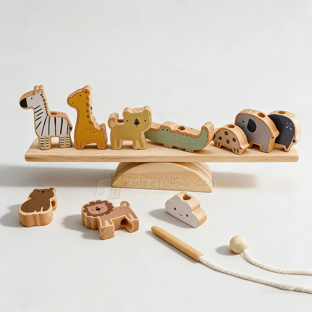 Montessori Wooden Animal Balance Stack Toy